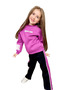 Girl's Purple Sweat Suit with Girl Text Detail on the Sleeves and Chest, and Stripe Detail - 5