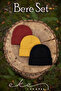 Unisex Folded Black, Red, Yellow 3-Piece Beanie Set