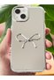 iPhone 13/14 Case Mirrored Silver 3D Bow Pattern Shock Absorbing Silicone Cover - 5