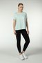 Women's Printed Short Sleeve Back Oval Crew Neck T-shirt Water Green - 2