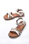 205-015 White Garni Orthopedic Genuine Leather Women's Sandals - 2