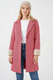 9145 Women's Fish Back Cashew Coat with Feather Sleeves - Red