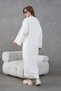 Women's Wide-Fit Long Knit Dress with Beading and Embroidery on the Front - 7