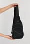 Unisex Black Side Cross Chest and Waist Bag with Headphone USB Port and Mobile Phone Compartment