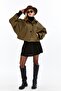 Bat Sleeve Pocket Detachable Hood Lined Trench Coat - 5