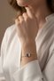 White-navy blue Zircon Jewelled Foot Figure Gold Bracelet