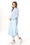 Long Sleeve Collared Seersucker Seasonal and Summer Tunic Ice Blue 9012 - 4