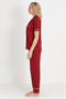 Massion Lairy Buttoned Short Sleeve Women's Burgundy Pajama Set - 3