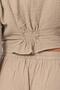 Long Sleeve Daylight Gather Detailed Summer Muslin Blouse Mink Vzn - 5