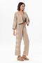 Long Sleeve Daylight Gather Detailed Summer Muslin Blouse Mink Vzn - 6