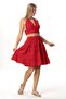 Summer Muslin Bustier with Goose Tie Detail Red Krmz - 6