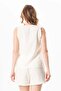 Sleeveless Ruffle Detailed Duru Oval Neck Muslin Summer Blouse Off White Krkbyz - 2