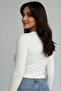 Women's Crew Neck Long Sleeve Finger Hole Slim Fit Lycra Crop - 6