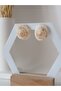 Steel Earring Cluster - Seashell - Oyster Pearl Detail Special Design Handmade Polymer Clay Earrings - 4