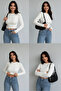 Women's Crew Neck Long Sleeve Finger Hole Slim Fit Lycra Crop - 2