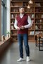 Men's Burgundy Anti-Pilling Standard Fit Hair Knit Patterned Knitwear Sweater - 5