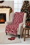 Liva Knitted Christmas Tv Blanket 130X170 – Red and White Deer and Snowflake Patterned