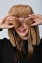 Camel Faux Fur Soft Textured Plush Women's Hat with Earmuffs - 2