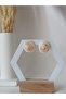Steel Earring Cluster - Seashell - Oyster Pearl Detail Special Design Handmade Polymer Clay Earrings - 5