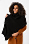 Black Knitted Thick Women's Shawl - 45X210 cm - 7