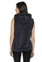 Women's Anthracite Hooded Sleeveless Plush Vest - 5