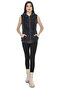 Women's Anthracite Hooded Sleeveless Plush Vest - 2