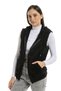 Women's Black Hooded Sleeveless Plush Vest - 5