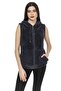 Women's Anthracite Hooded Sleeveless Plush Vest
