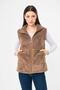 Women's Mink Stand-up Collar Zippered Plush Vest