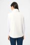 Women's Ecru Stand-up Collar Zippered Plush Vest - 5