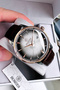 Original Brown Genuine Leather Cord Men Wristwatch 3 Atm Water Resistant Hme2039C1 - 2
