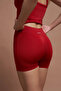 Laguna red v-scrunch seamless women's workout shorts