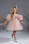 Powder Sequined Sleeve Detailed Style Children's Evening Dress - 3