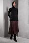 Pleated Suni Leather Skirt 60634 - 4
