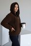 Plush Hooded Bomber Coat 2503 Brown - 4