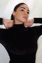 Estelle Women's Black Velvet Elastic Waist Mini Long Sleeve Dress - 7