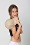 Beige Faux Leather Cap Women's Hat - 3