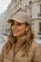 Beige Faux Leather Cap Women's Hat