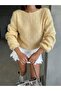 Women's Soft Yellow Openwork Back Detailed Sweater - 4
