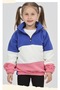Girls' Fleece Stand-Up Collar Zippered Elastic Waist Striped Sports Stylish Sweatshirt-Pullover 3-12 Years