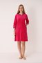 Women's Cotton Velvet Zippered Winter Dress / Fuchsia 3610 - 2