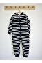 Navy Blue White Horizontal Striped Cotton Legged 2.5 Tog Children's Sleeping Bag - 3