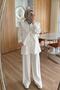 3-Piece Hijab Set with Shoulder Scarf - White