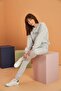 Women's 100% Cotton Two Thread Sports Suit Cuffed Pockets Long Sleeve - 7