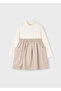 Girl's White-Beige Cargo Pocket Dress 4930 - 4