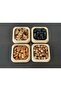 4 Pieces Bamboo Snack Bowl Bamboo Nut Plate - Square Snack Bowl - 2