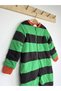 Green Black Thick Striped Orange Cuff Cotton Legged 2.5 Tog Kids Sleeping Bag - 3