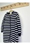 Navy Blue White Horizontal Striped Cotton Legged 2.5 Tog Children's Sleeping Bag