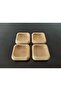 4 Pieces Bamboo Snack Bowl Bamboo Nut Plate - Square Snack Bowl - 3
