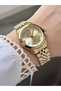 Milano Women's Wristwatch – Stone Dial, Roman Numeral Detail, Gold Metal Band